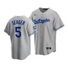 Men's Los Angeles Dodgers Corey Seager 5 2020 World Series Champions Gray Road Jersey - Robokeg