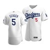 Men's Los Angeles Dodgers Corey Seager 5 2020 World Series Champions Home Jersey White - Robokeg