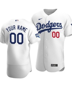 Men's Los Angeles Dodgers Custom 00 2020 World Series Champions Home Jersey White - Robokeg
