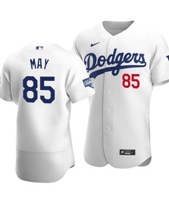 Men's Los Angeles Dodgers Dustin May 85 2020 World Series Champions Home Jersey White - Robokeg