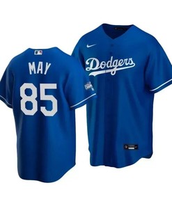 Men's Los Angeles Dodgers Dustin May 85 2020 World Series Champions Royal Alternate Jersey - Robokeg