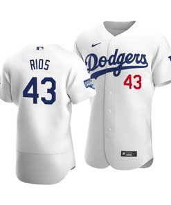 Men's Los Angeles Dodgers Edwin Rios 43 2020 World Series Champions Home Jersey White - Robokeg