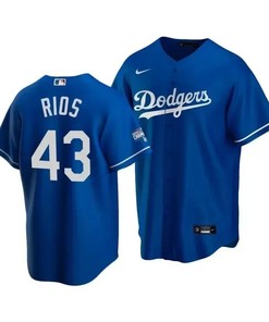 Men's Los Angeles Dodgers Edwin Rios 43 2020 World Series Champions Royal Alternate Jersey - Robokeg
