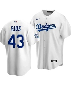 Men's Los Angeles Dodgers Edwin Rios 43 2020 World Series Champions White Home Jersey - Robokeg