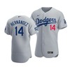 Men's Los Angeles Dodgers Enrique Hernandez 14 2020 World Series Champions Alternate Jersey Gray - Robokeg
