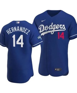 Men's Los Angeles Dodgers Enrique Hernandez 14 2020 World Series Champions Alternate Jersey Royal - Robokeg