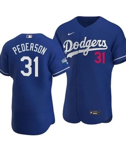 Men's Los Angeles Dodgers Joc Pederson 31 2020 World Series Champions Alternate Jersey Royal - Robokeg