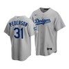 Men's Los Angeles Dodgers Joc Pederson 31 2020 World Series Champions Gray Alternate Jersey - Robokeg