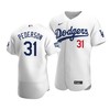 Men's Los Angeles Dodgers Joc Pederson 31 2020 World Series Champions Home Jersey White - Robokeg