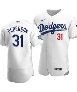 Men's Los Angeles Dodgers Joc Pederson 31 2020 World Series Champions Home Jersey White - Robokeg