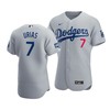 Men's Los Angeles Dodgers Julio Urias 7 2020 World Series Champions Alternate Jersey Gray - Robokeg