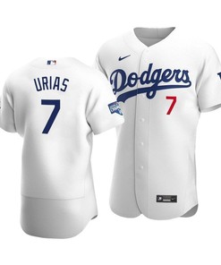 Men's Los Angeles Dodgers Julio Urias 7 2020 World Series Champions Home Jersey White - Robokeg