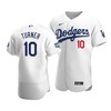 Men's Los Angeles Dodgers Justin Turner 10 2020 World Series Champions Home Jersey White - Robokeg