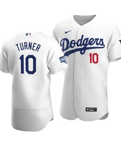 Men's Los Angeles Dodgers Justin Turner 10 2020 World Series Champions Home Jersey White - Robokeg