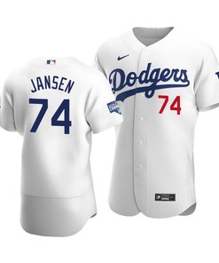 Men's Los Angeles Dodgers Kenley Jansen 74 2020 World Series Champions Home Jersey White - Robokeg