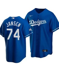 Men's Los Angeles Dodgers Kenley Jansen 74 2020 World Series Champions Royal Alternate Jersey - Robokeg