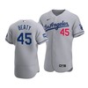 Men's Los Angeles Dodgers Matt Beaty 45 2020 World Series Champions Road Jersey Gray - Robokeg