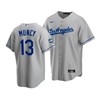 Men's Los Angeles Dodgers Max Muncy 13 2020 World Series Champions Gray Road Jersey - Robokeg