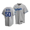 Men's Los Angeles Dodgers Mookie Betts 50 2020 World Series Champions Gray Road Jersey - Robokeg