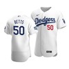 Men's Los Angeles Dodgers Mookie Betts 50 2020 World Series Champions Home Jersey White - Robokeg