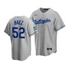 Men's Los Angeles Dodgers Pedro Baez 52 2020 World Series Champions Gray Road Jersey - Robokeg