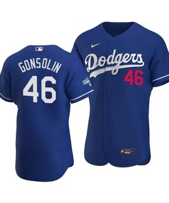 Men's Los Angeles Dodgers Tony Gonsolin 46 2020 World Series Champions Alternate Jersey Royal - Robokeg