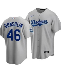 Men's Los Angeles Dodgers Tony Gonsolin 46 2020 World Series Champions Gray Alternate Jersey - Robokeg