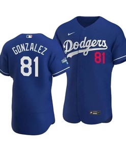 Men's Los Angeles Dodgers Victor Gonzalez 81 2020 World Series Champions Alternate Jersey Royal - Robokeg
