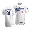 Men's Los Angeles Dodgers Victor Gonzalez 81 2020 World Series Champions Home Jersey White - Robokeg
