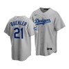 Men's Los Angeles Dodgers Walker Buehler 21 2020 World Series Champions Gray Alternate Jersey - Robokeg