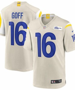 Mens Los Angeles Rams Jared Goff Nike Bone Game Jersey - Robokeg