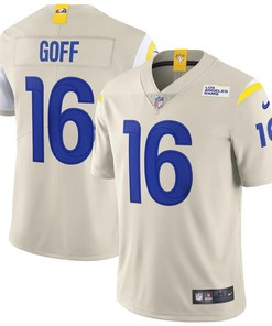 Mens Los Angeles Rams Jared Goff Nike Bone Vapor Limited Jersey - Robokeg