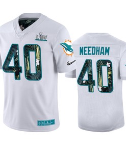 Mens Miami Dolphins Nik Needham Nike White Super Bowl Liv Jersey - Robokeg