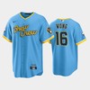 Men's Milwaukee Brewers 16 Kolten Wong 2022-23 City Connect Powder Blue Jersey - Robokeg
