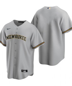 Mens Milwaukee Brewers #28 Mlb Baseball Team Road Grey Jersey Gift For Brewers Fans - Robokeg