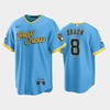 Men's Milwaukee Brewers 8 Ryan Braun 2022-23 City Connect Powder Blue Jersey - Robokeg