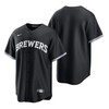 Mens Milwaukee Brewers Mlb Team 2020 Alternate Black Jersey Gift For Brewers Fans Baseball Fans - Robokeg