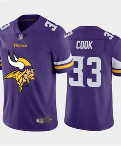 Mens Minnesota Vikings #33 Dalvin Cook Purple 2020 Team Big Logo Limited Stitched Jersey - Robokeg
