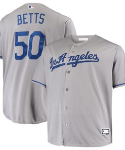 Men's Mookie Betts Gray Los Angeles Dodgers Big & Tall Player Jersey - Robokeg