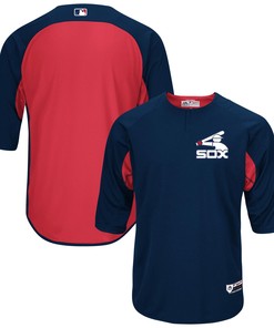 Men's Navy/Red Chicago White Sox Collection On-Field 3/4-Sleeve Batting Practice Jersey - Robokeg