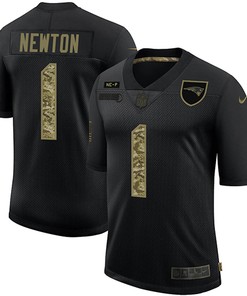 Mens New England Patriots #1 Cam Newton 2020 Black Camo Salute To Service Limited Stitched Nfl Jersey - Robokeg