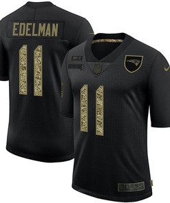 Mens New England Patriots #11 Julian Edelman 2020 Black Camo Salute To Service Limited Stitched Nfl Jersey - Robokeg