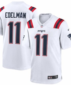 Mens New England Patriots Julian Edelman Nike White Game Jersey - Robokeg
