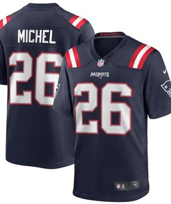 Mens New England Patriots Sony Michel Nike Navy Game Jersey - Robokeg