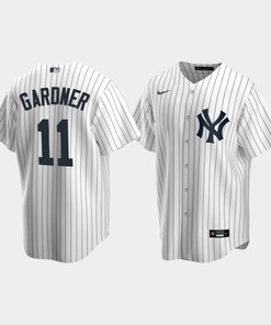 Men's New York Yankees 11 Brett Gardner White Home Jersey - Robokeg