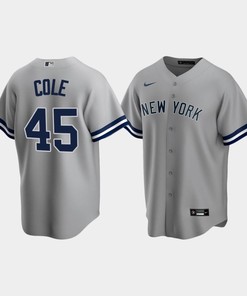 Men's New York Yankees Gerrit Cole 45 Road Gray Jersey - Robokeg