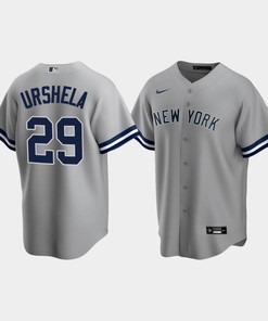 Men's New York Yankees Gio Urshela 29 Road Gray Jersey - Robokeg
