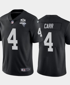 Mens Oakland Raiders Black #4 Derek Carr 2020 Inaugural Season Vapor Limited Stitched Nfl Jersey - Robokeg