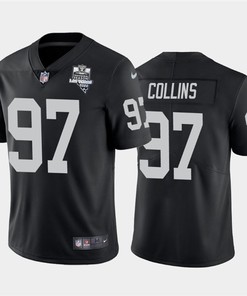 Mens Oakland Raiders Black #97 Maliek Collins 2020 Inaugural Season Vapor Limited Stitched Nfl Jersey - Robokeg