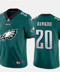 Mens Philadelphia Eagles #20 Brian Dawkins Green 2020 Team Big Logo Limited Stitched Jersey - Robokeg